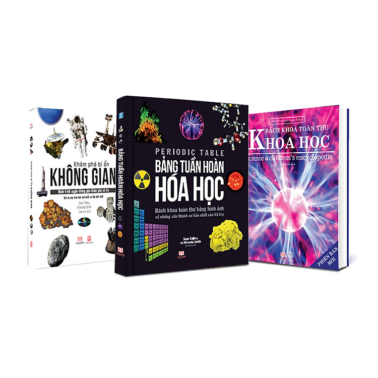 Sách Bách Khoa Toàn Thư Khoa Học, Bảng Tuần Hoàn Hoá Học, Khám Phá Bí Ẩn Không Gian - Tổng Hợp Kiến Thức Bác Khoa Dành Cho Mọi Lứa Tuổi - Hiệu Sách Genbook, Bìa Cứng, In Màu