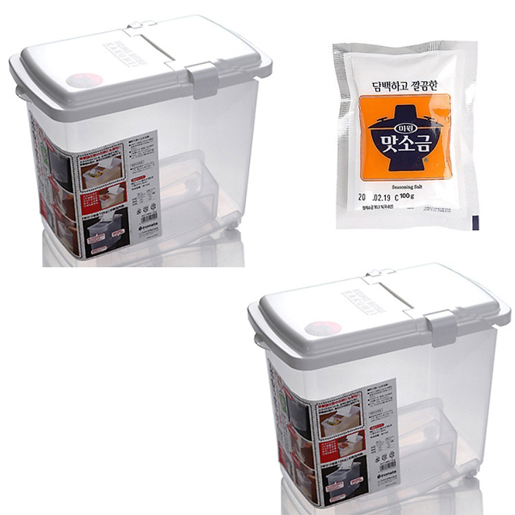 Combo 2 Thùng Đựng Gạo Thông Minh 10kg Nhật Bản + Tặng Bột Canh Chung Jung One Hàn Quốc
