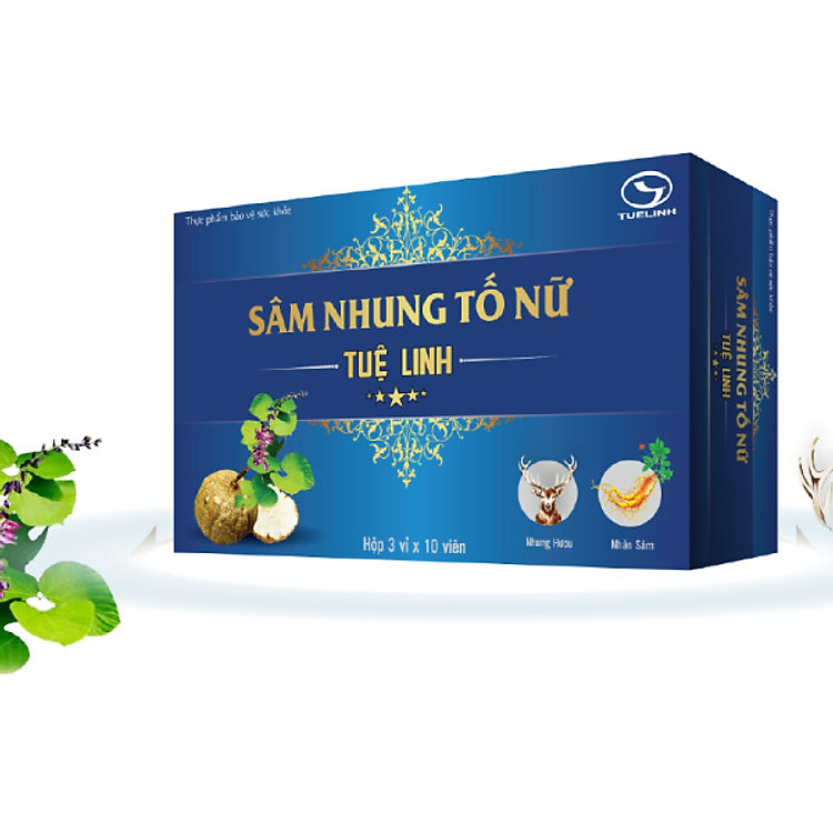 Thực Phẩm Chức Năng Sâm Nhung Tố Nữ Tuệ Linh - Bổ Sung Nội Tiết, Căng Tràn Sức Xuân (Hộp 30 Viên)