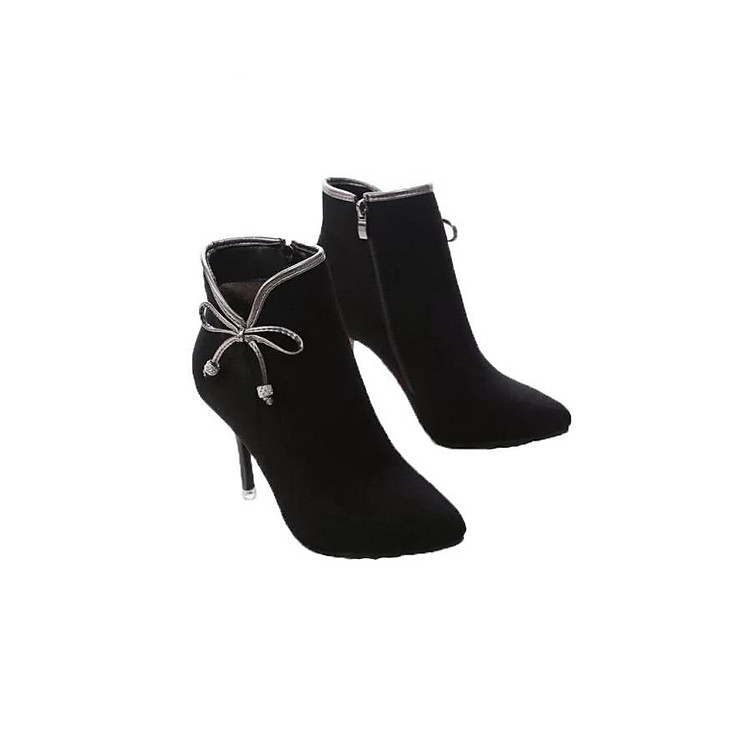 Giày boot cao gót cá tính B079D (Đen)