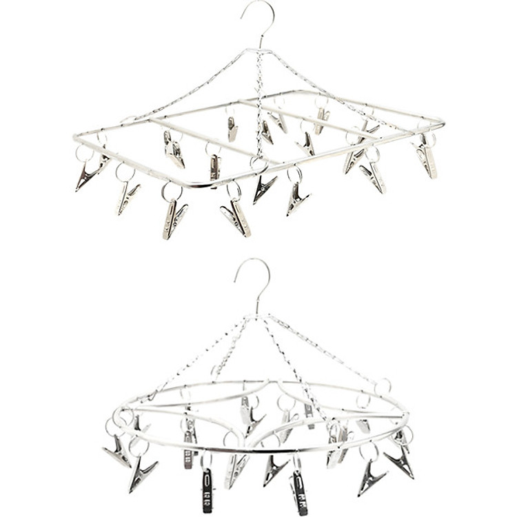 Combo: 01 Móc dù inox AD 0059 ( vuông) và Móc dù inox AD 0066 ( tròn) + Tặng kèm 20 Móc áo trẻ em