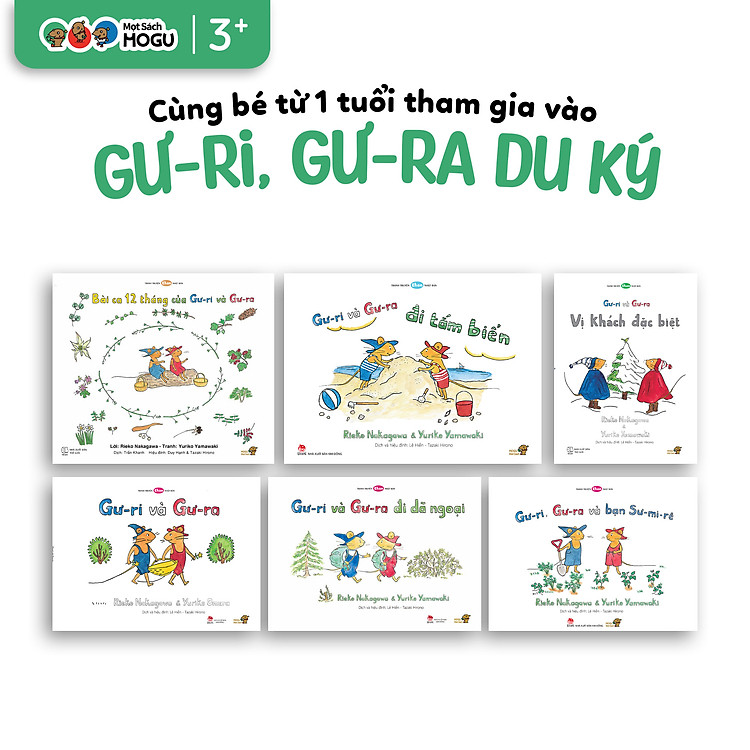 Truyện Ehon bé 3-4-5 tuổi - Bộ 6 cuốn Gư-ri, Gư-ra du ký