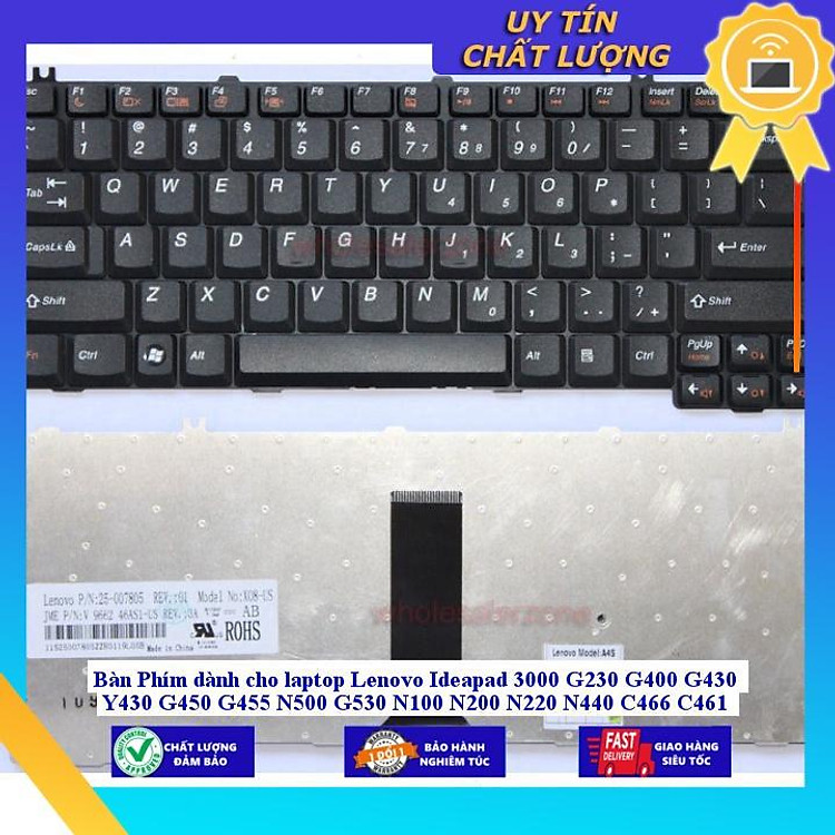 Bàn Phím dùng cho laptop Lenovo Ideapad 3000 G230 G400 G430 Y430 G450 G455 N500 G530 N100 N200 N220 N440 C466 C461 C460 - Hàng Nhập Khẩu New Seal