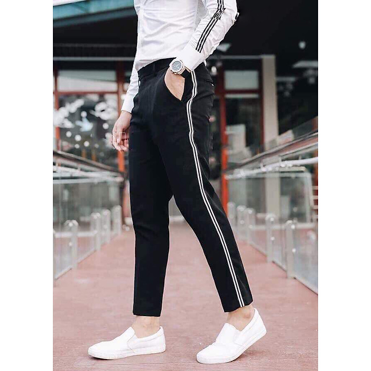Quần Vải Nam Kẻ Trắng Dáng Âu Lịch Lãm KE58 - Kẻ