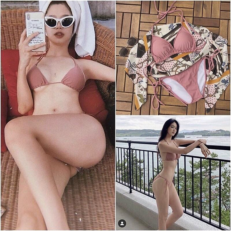 Bikini 2 mảnh màu hồng đất siêu sexy