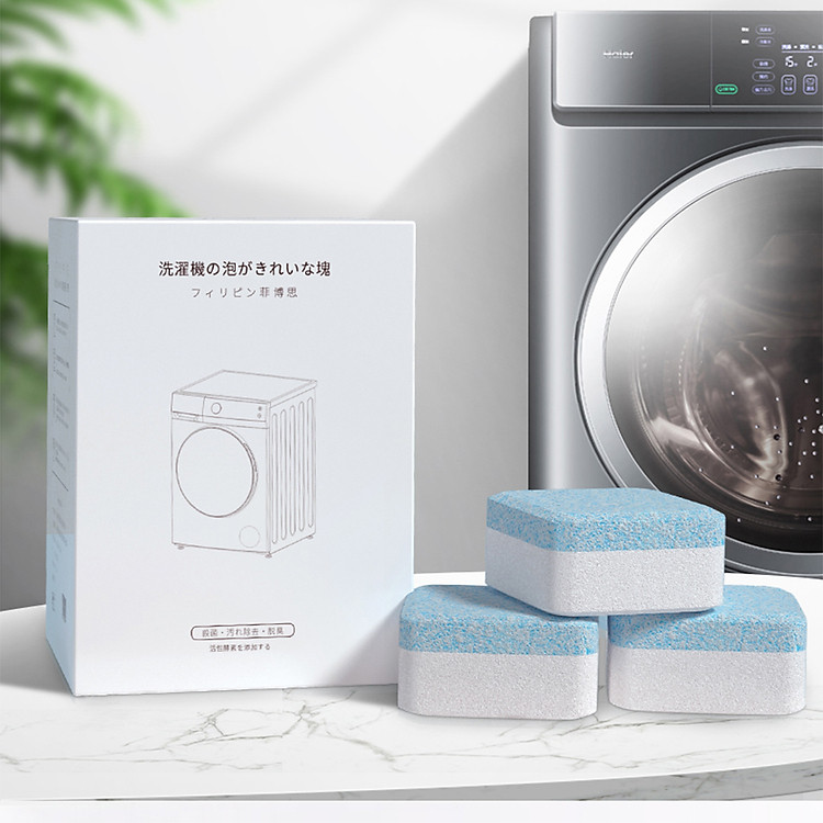 Viên Tẩy Lồng Máy Giặt Tự Hòa Tan Nhật Bản - Diệt Sạch Vi Khuẩn Lên Đến 99%, Vệ Sinh, Bảo Vệ Máy Giặt Và Khử Mùi Hiệu Quả Với Công Nghệ Tự Hòa Tan Thế Hệ Mới (Hộp 8 Viên) - Tặng Móc Khóc SPEVI