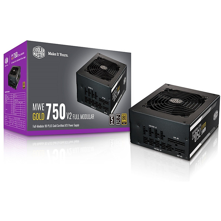 Bộ nguồn máy tính Cooler Master MWE GOLD 750 - V2 FULL MODULAR - Hàng Chính Hãng