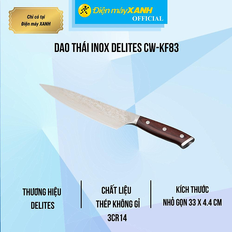 Dao thái inox Delites CW-KF83 - Hàng Chính Hãng