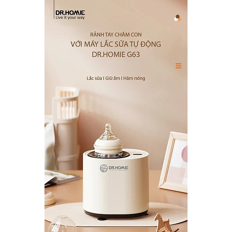 Mua Máy lắc sữa giữ ấm DrHomie G63 Chính hãng Giá rẻ - Hình ảnh 4