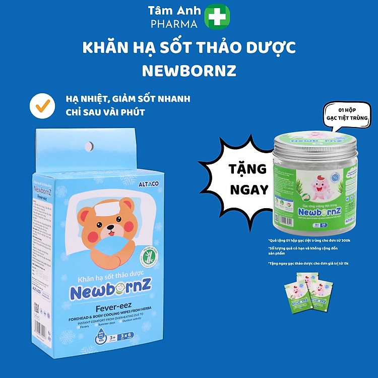 Mua Khăn lau thảo dược hạ sốt NewbornZ Chính hãng Giá rẻ