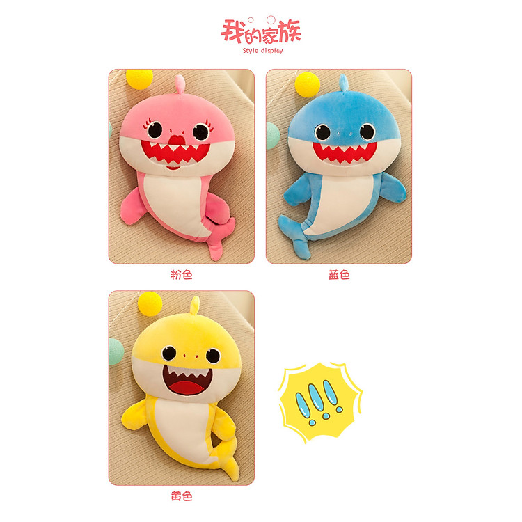 Gấu Bông Baby Shark 30cm Màu Hồng Chính hãng Giá rẻ - Hình ảnh 3