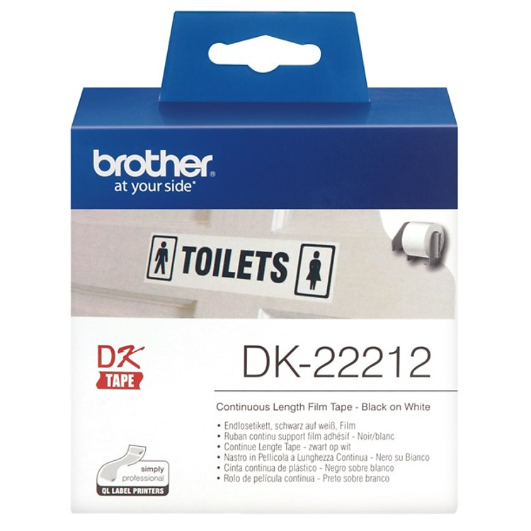 Giấy In Nhãn Liên Tục Brother DK-22212 (62mm X 15.24m) Nhãn Film Chống Nước - Hàng Chính Hãng