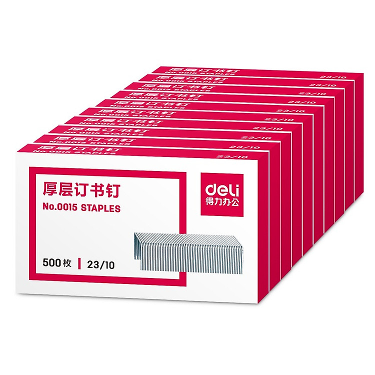 Bộ Hộp Ghim Dập Deli 23/10 (10 hộp)