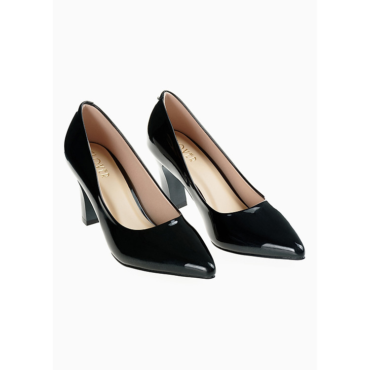 Giày Cao Gót Nữ Da Bóng Nhũ Clover 010034