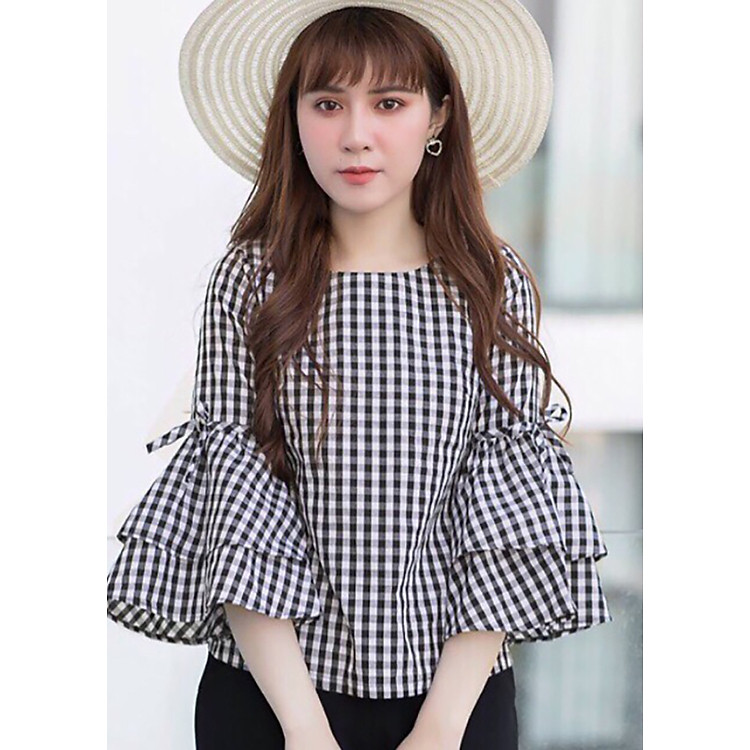 Áo Caro Tay Loe Cách Điệu