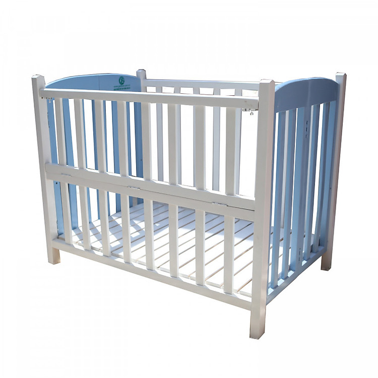 Cũi cho bé - Cũi sơn Trắng Xanh - Kích thước 70x110