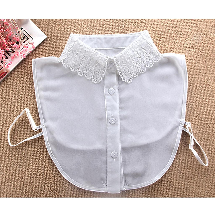 Ladies Half-Shirt Blouse Detachable Lace Chiffon Fake Collars Dicky Collar