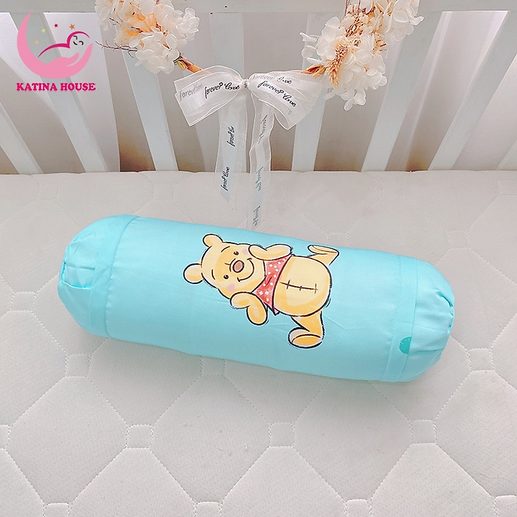 Gối ôm cho bé Katina House 40cm gòn lông vũ êm ái, vải Tencel mềm mát, phù hợp 0-1t