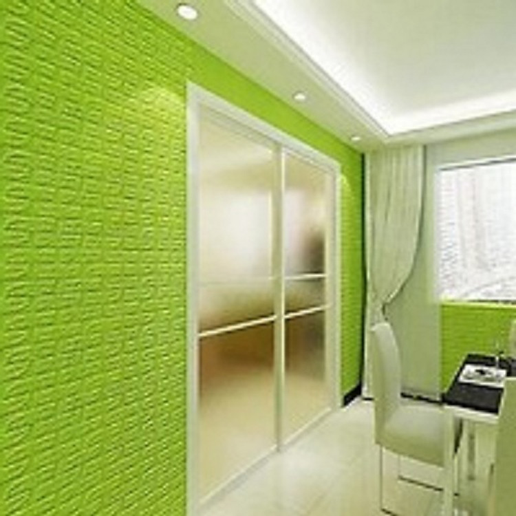 Combo 5 Xốp dán tường giả gạch 3D bản 75x70cm dt25 -xanh cốm