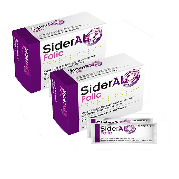 2 Hộp Thực phẩm bảo vệ sức khỏe: SiderAL Folic
