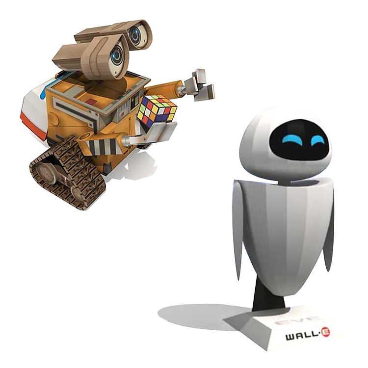 Mô hình giấy cắt dán thủ công Robot Wall-E & Eve Combo 0026