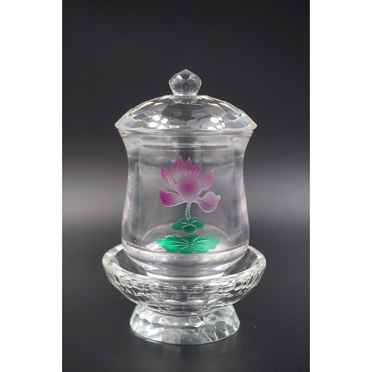 Ly ĐỰNG NƯỚC CÚNG PHẬT (có đế và nắp)