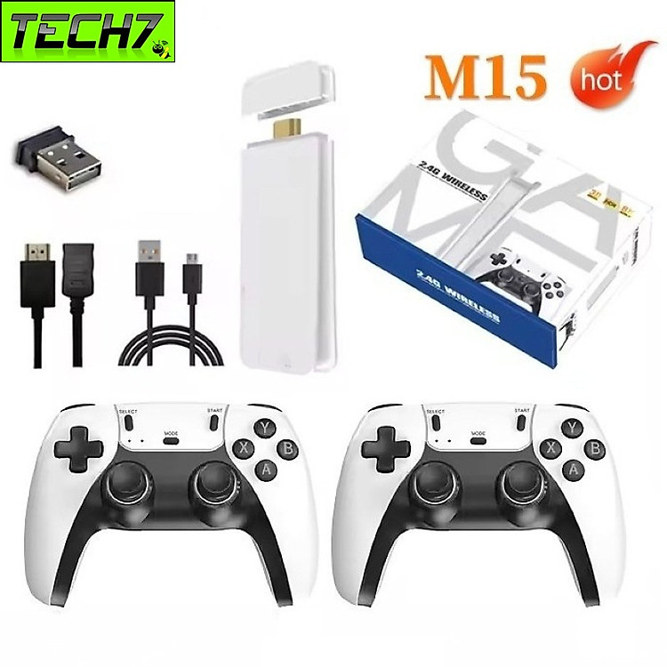 Bộ Máy Retro Gamestick M15 2 tay cầm kết nối HDMI cho màn hình Tivi máy tính máy chiếu- hàng nhập khẩu