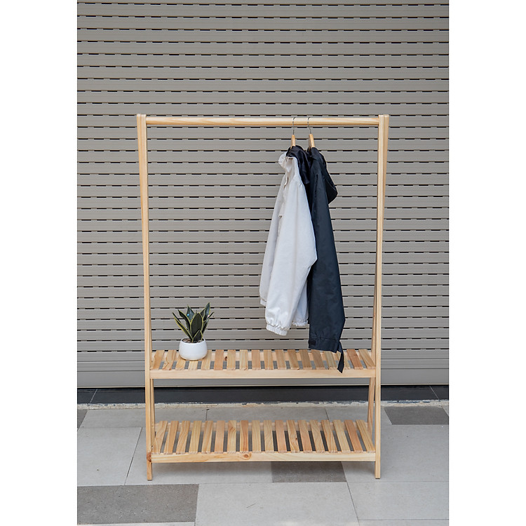 GIÁ TREO QUẦN ÁO CHỮ A GỖ ĐA NĂNG 2 TẦNG SIZE 1M - AHAN 2F 1M