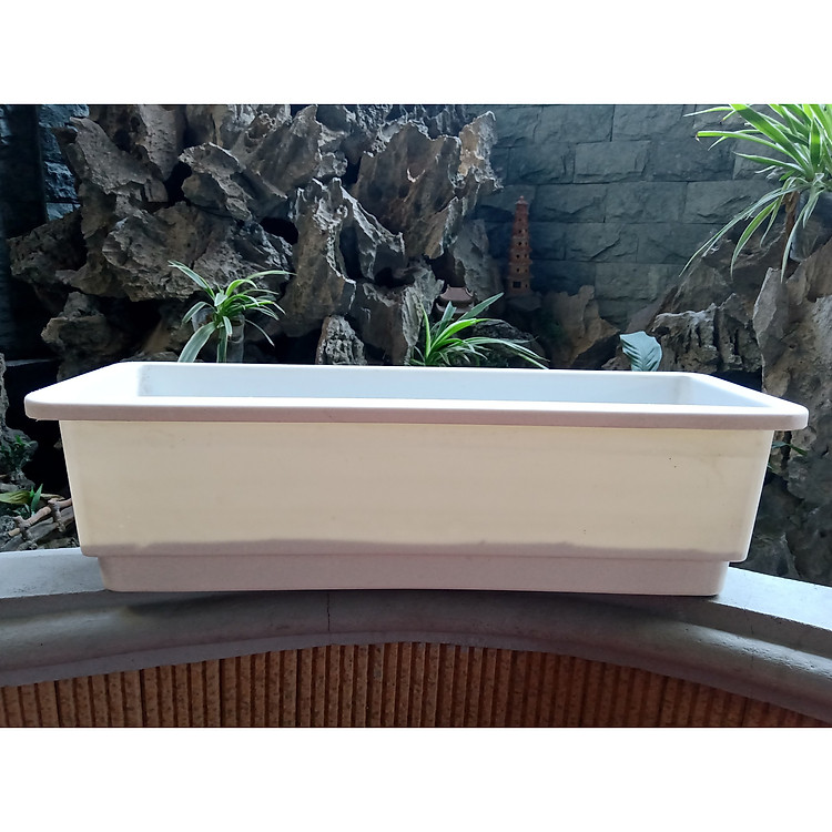Chậu trồng hoa,rau ban công thông minh cỡ lớn kích thước 67x24x19 có nhiều màu.