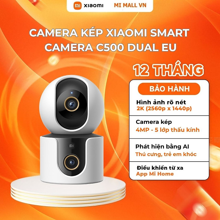 Camera Kép Xiaomi Smart Camera C500 Dual EU - Nhận Diện Thú Cưng - Phát Hiện Tiếng Khóc Em Bé - Hàng Chính Hãng