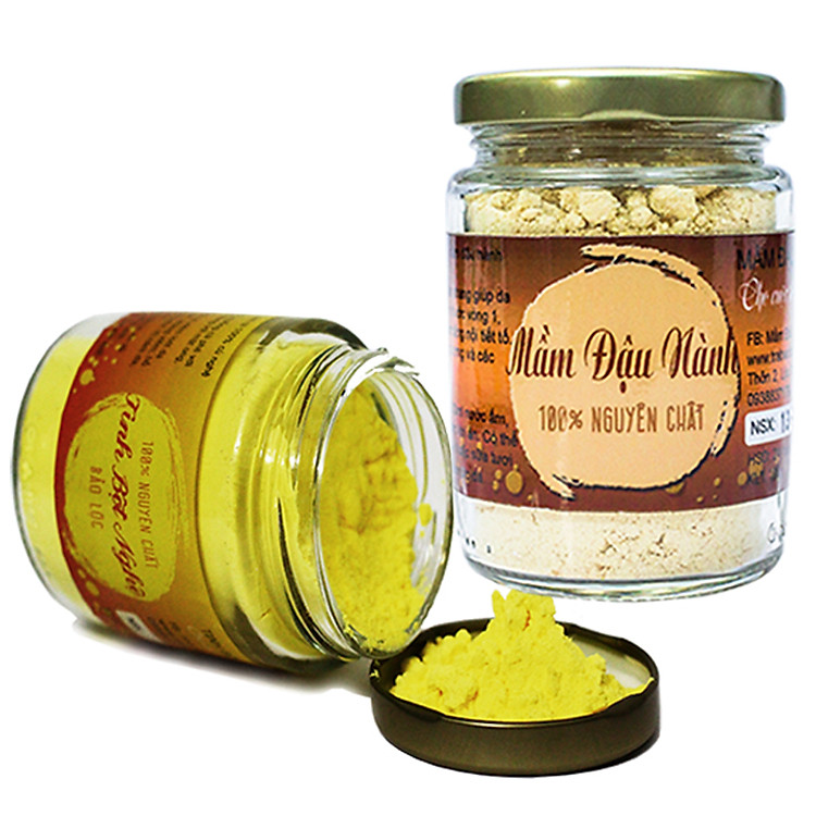 Combo Tinh Bột Nghệ Và Mầm Đậu Nành Nguyên Chất (hũ 100gr)