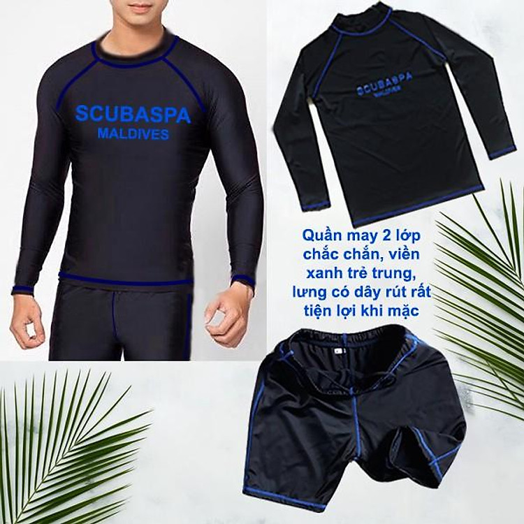Bộ đồ bơi cao cấp tay dài chống nắng ( gồm 1áo+ 1 quần) chất thun đẹp,đường may chắc chắn