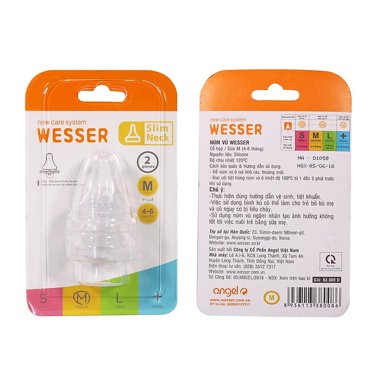 Núm vú thay thế bình sữa Wesser Chính hãng Giá rẻ - Hình ảnh 5