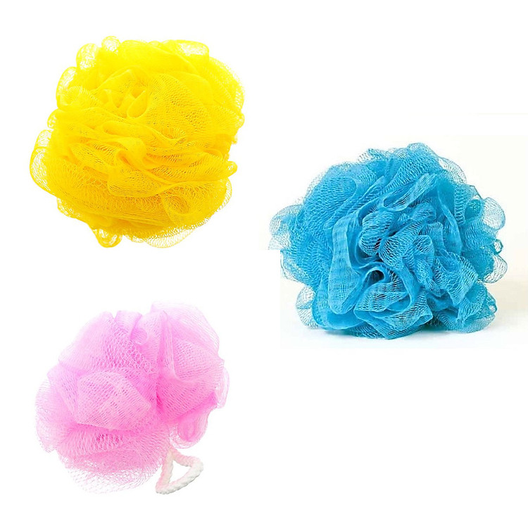 Combo 3 Bông tắm tròn cao cấp nhiều màu giao màu ngẫu nhiên