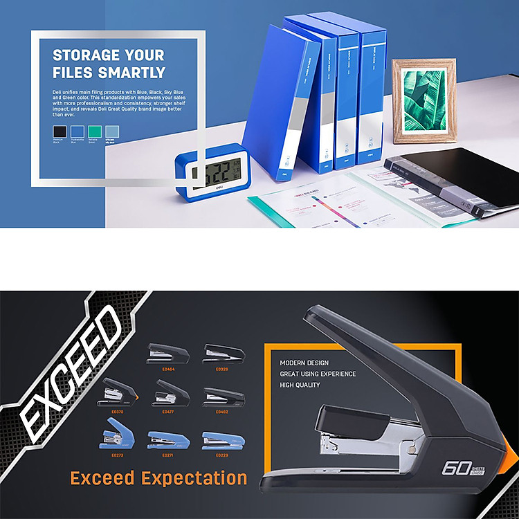 Bộ Ghim Dập Deli 23/17 (5 hộp) - Ảnh 2