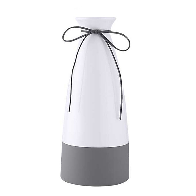 Lọ hoa phong cách Bắc Âu gốm sứ dáng cao trắng xám