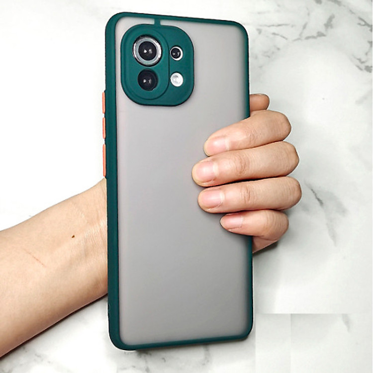 Ốp lưng trong nhám viền màu chống sốc cho Xiaomi Mi 11 Lite - Hàng Nhập Khẩu