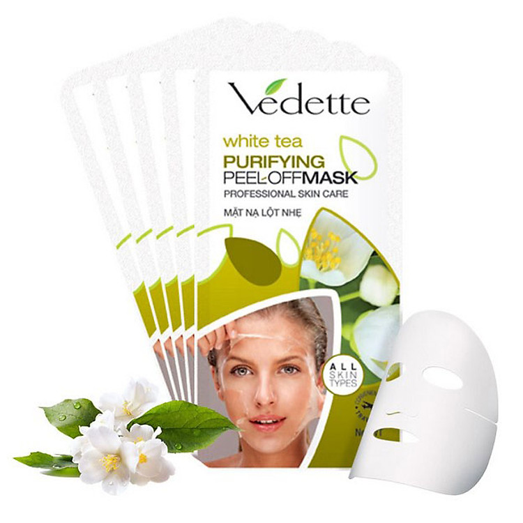 Lô 5 Mặt Nạ Lột Nhẹ Dưỡng Da Vedette Trà Trắng 12ml