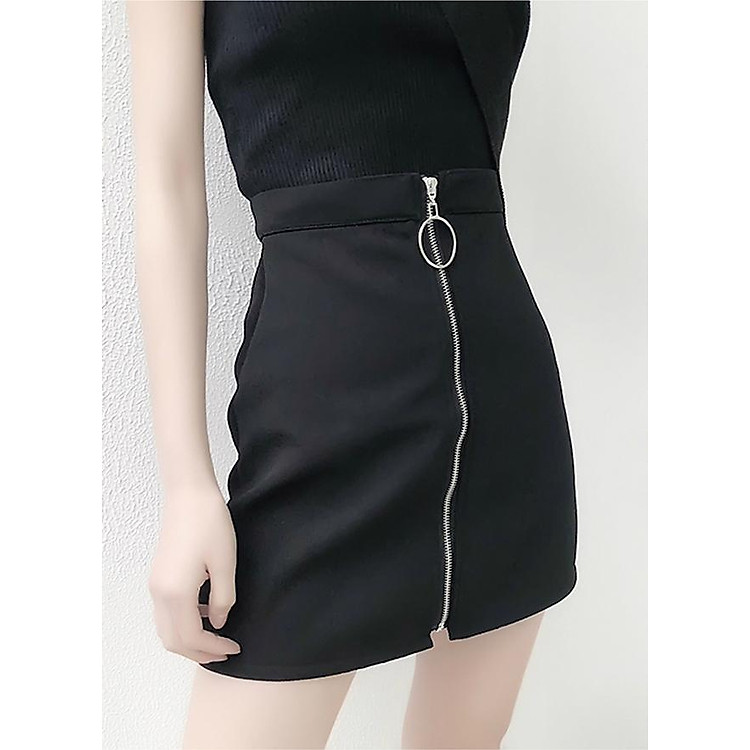 Chân váy nữ cá tính dây kéo khoen tròn Mã: VN773