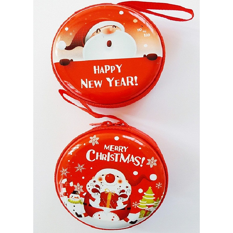 Combo 2 Hộp Đựng Tai Nghe Cáp Sạc Du Lịch Họa Tiết Giáng Sinh(Họa Tiết Ngẫu Nhiên)