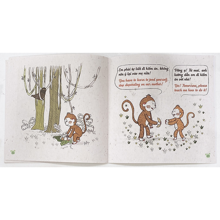 Rèn Luyện Thói Quen Tốt 2-6 Tuổi: Đừng Chỉ Biết Ỷ Lại, Khỉ Nâu (Song Ngữ) - Ảnh 7