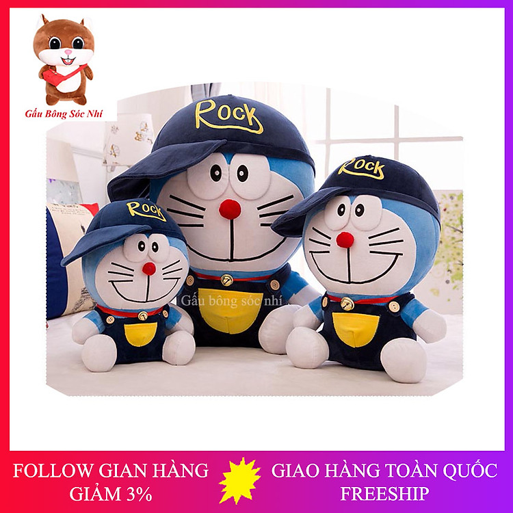 Tìm mua tại Avakids: Gấu bông Doraemon rock mũ 35cm - Ngập tràn khuyến mãi