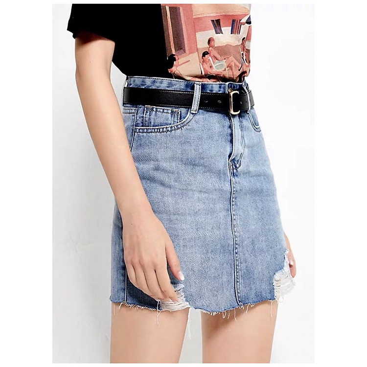 CHÂN VÁY JEAN NGẮN BÊN TRONG CÓ QUẦN LƯNG CAO CO GIÃN MẠNH MÀU XÁM XANH BIG SIZE 2228