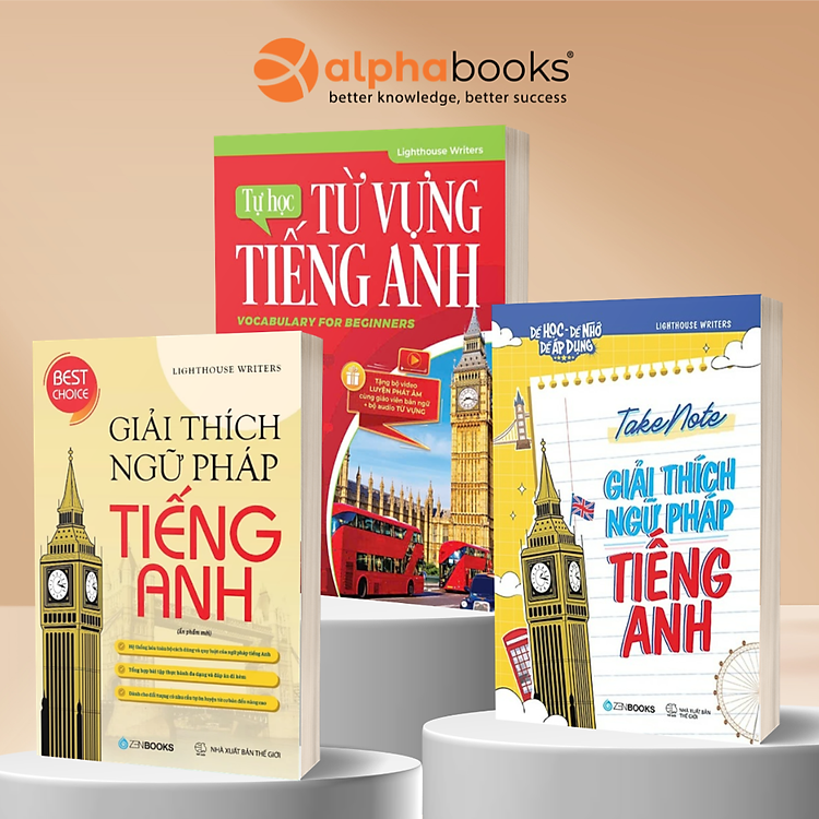 Combo 3 Cuốn: Tự Học Từ Vựng Tiếng Anh - Vocabulary For Beginners + Giải Thích Ngữ Pháp Tiếng Anh + Dễ Học Dễ Nhớ Dễ Áp Dụng - Takenote - Giải Thích Ngữ Pháp Tiếng Anh - Lighthouse Writers - ZenBooks