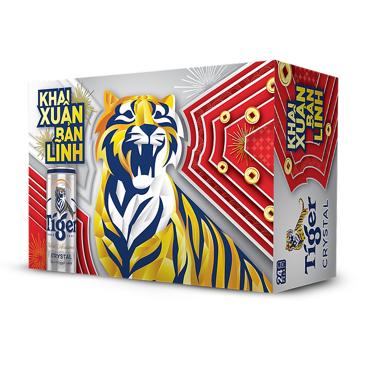 Thùng 24 Lon Bia Tiger Crystal 330ml/Lon - 8934822813338
