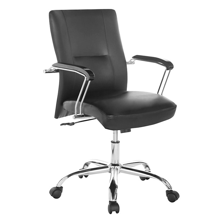 Ghế Trưởng Phòng Tay Ốp Gỗ Chân Thép Mạ Cao Cấp IBIE IB311 - Đen