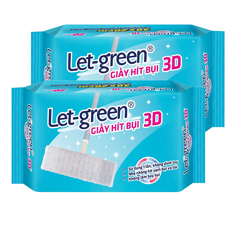 Combo 2 Bao Vải Hít Bụi Let-Green 20 Miếng/Bao