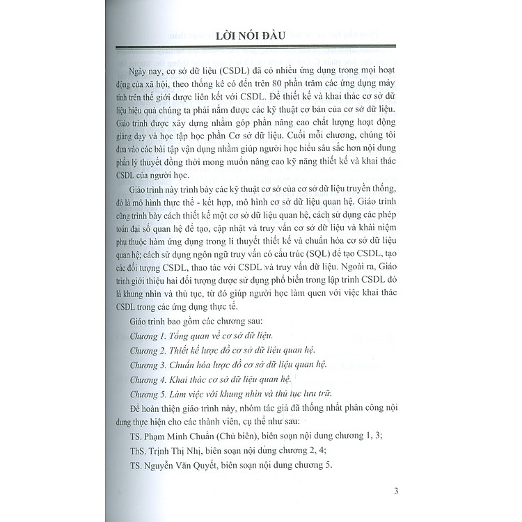 Giáo Trình Cơ Sở Dữ Liệu Quan Hệ - Lý Thuyết Và Áp Dụng - Ảnh 3