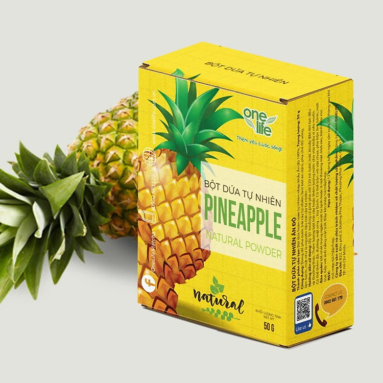 Bột Dứa Tự Nhiên Ấn Độ OneLife (Hộp 50gr)