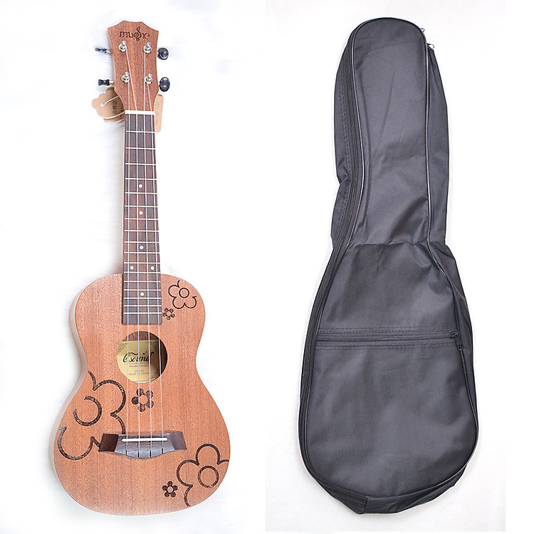 Đàn Ukulele Concert gỗ hình Bông Hoa (tặng kèm bao đựng, sách học, phím gảy)